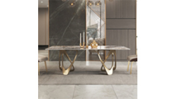 Italian light luxury sintered stone dining table modern minimalist dining table rectangular small apartment dining table1