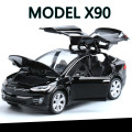 High Simulation 1:32 Tesla MODEL X 90 Alloy Car Model Diecasts Toy Vehicles Toy Cars Boy Toys Pull Back Flashing Sound Kid Gifts