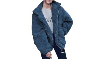 blue fleece coat
