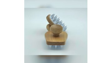wooden handle Hair Scalp Massager Shampoo Brush Soft Silicone Hair Brush1
