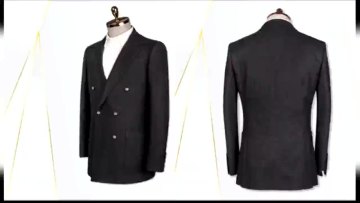 Advanced Customization Plaid Double Breasted Men's Suits Slim Fit black suit for men1