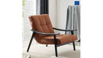 Italian top layer leather single sofa chair ash wood armrest living room light luxury designer leisure chair1