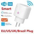 Smart Plug WiFi Socket US EU 16A Adaptor Wireless Remote Voice Control Power Monitor Outlet Timer Socket for Alexa Google Home