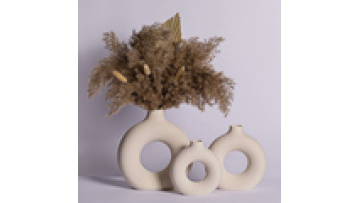 Hot Selling Plain Burning Vase - Creative Home Furnishings Ceramic Donut Vase Set1