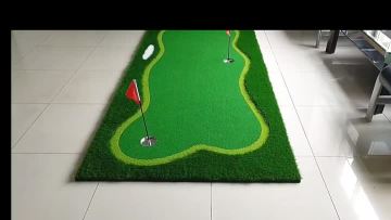 Hot Selling Professional Custom Portable Golf Putting Green Mat with Artificial Grass & Rubber for Office Home Backyard Training
