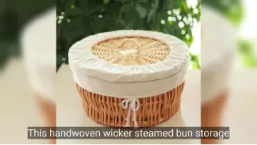 Bamboo and Willow Twig Steamed Bun Storage Basket1
