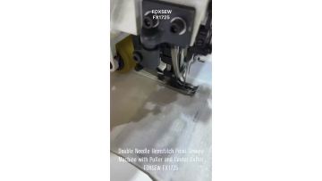 Double Needle Hemstitch Picot Sewing Machine with Puller and Center Cutter FOXSEW FX1725