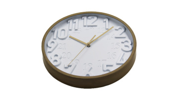 Modern Wood-Tone 10 Inch Clock: Contrast Raised & Sunken Digits for Day/Night Clarity