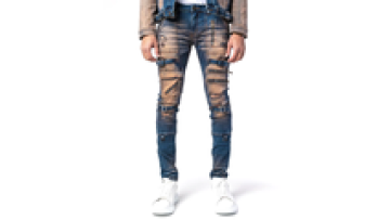 The Latest Design Fashion Designer Retro Wash Tooling Pocket Motorcycle Pants Men's Jeans1