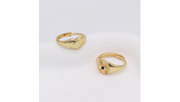 Jiexing 14K Gold Plated Adjustable Evil Eye Finger Rings1