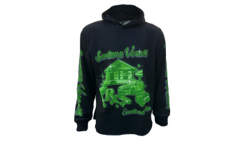 black cut edge hoodie