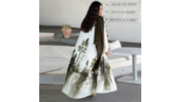 2024 New Arrival Tie-Dyed Islamic Eid Dress Open Abaya Long Robe Cardigan Turkey Open Abaya Muslim Women Dress Kimono1
