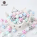 Let's make New Baby Toys Football 10pcs Silicone Beads 15mm Fashion Soccer DIY Jewelry Accessories Nursing Necklace Teethers