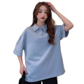 White shirt women 2020 Summer polo shirt women Korean Style Fashion Women's clothing Short-Sleeve Women shirt loose Tops shirt