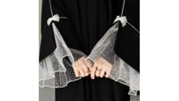 2025 EID New Muslim Abaya Islamic Clothing Women Elegant Nida Lace Black Closed Abaya Dubai Women Modest Dresses1
