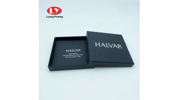 Custom black paper texture jewelry box with lid