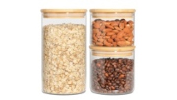 High Borosilicate Glass bamboo lid Storage Sealed Jar Kitchen Custom Seasoning Jar Storage And Tea Organizer Canisters1
