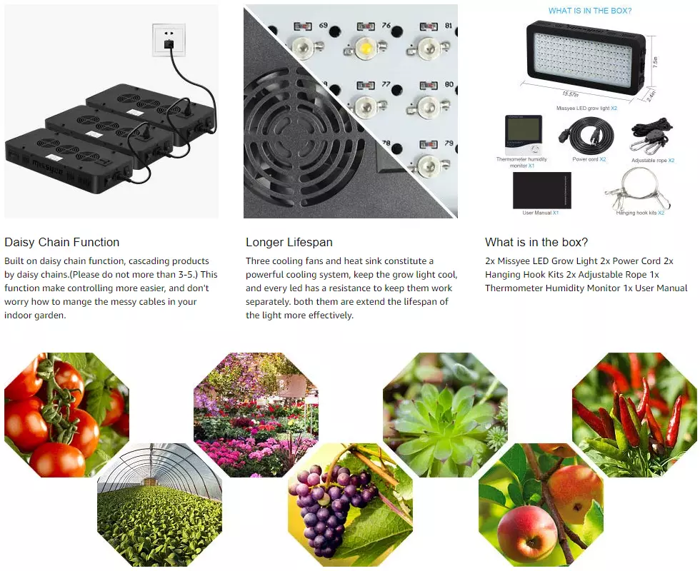 Double Switch IR&amp;UV COB Dimmable Full Spectrum 600W 1000W 1200W Greenhouse Led Grow Light