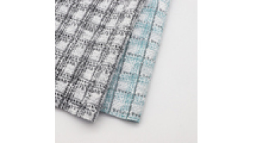 Chane-style Custom Fancy Coat Check Fabric 290gsm 97.6%Polyester 0.9%Spandex 1.5%Metallic Tweed Knitted Fabric for Women Garment1