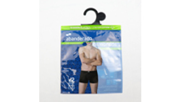 Customizable underwear packing  mens women garment adhesive  plastic hanger hook plastic underwear bag with hook self adhesive1