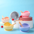 Baby Silicone Bowl Dishes Dining Plate For Kids Feeding Tableware Spoon BPA Free Tableware Cup Suction Fixing Kids Bowl & Spoon