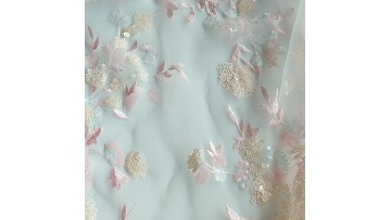 2021 New Pink Sequin Embroidery Lace Sequin Tulle Dresses Women Party Evening Fabric1