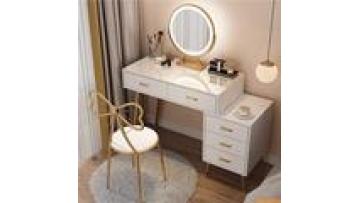 Bedroom Furniture wholesale Led Light Modern style  White Color Optional Storage Dresser Makeup Vanity Dressing Table With LED1