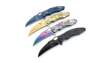 Loong Embossed Fast Open Pocket Knife