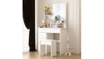 luxury Bedroom Furniture White Led Light low price Storage Optional Dresser Dressing Vanity Makeup  Table With LED1