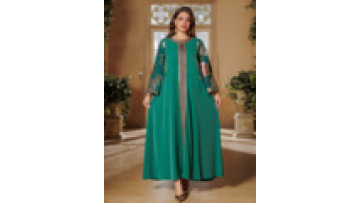 AB415  Middle East Dubai Abaya Muslim Temperament Dress Sequins Embroidered Sequins Women Kaftan1