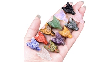 1.0INCH Handmade Craved Stone Wolf Head Ornament #SP1877