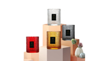 Customized Wedding Decoration Bulk Crystal Luxury Empty Embossed Relief Candle Jar with Lace Edge1
