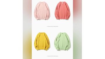 AG300g solid color round neck sweater heavyweight healthy cloth plain long-sleeved pullover trendy sweatshirt1