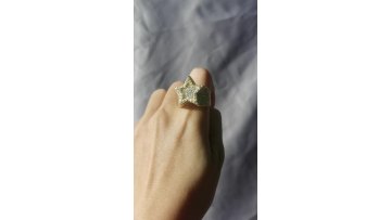 Wholesale Rapper 18k Gold Star Shape Ring Men's Hip Hop Full Bling Cubic Zirconia Star Rings For Men Women Party Jewelry1