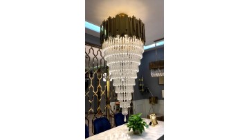 Multi-tiers Crystal Water Drop Cone Chandelier