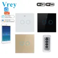 Vrey Samrt WiFi Touch Switch Wall Switch with Remote Controller unit for with Alexa&Google Home Voice Control