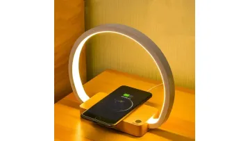 Modern Touch Sensor Bedside Lamp with Wireless Charger and USB Port1