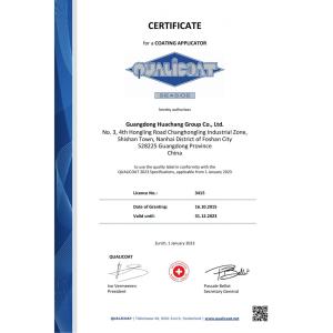 CERTIFICATE for a COATING APPLICATOR