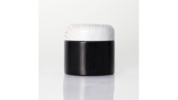 Black Jar With White Ash Tree Wooden Caps