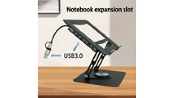 2025 New Arrival Laptop Stand with Hub 17 Inch Carbon Steel Adjustable Height Portable Laptop Holder with USB Port for Office1