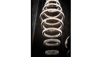 Luxury Crystal 9 Ring Pendant Light