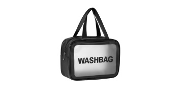 Simple and portable large-capacity portable travel wash bag PU waterproof scrub makeup bag skin care product storage bag1