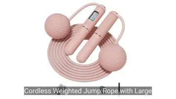 Cordless Weighted Jump Rope with Large Balls and LCD Counter for Adults1