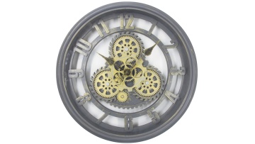 YM-6848B 16 inch mechanical gear industrial style hollow hanging clock Arabic digital retro clock