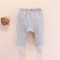 Newborn Baby Footed Pants 100%Cotton Baby Boy Pants Solid Baby Girls Pants Unisex Bottom PP Pants Infant Long Trousers 2020 New