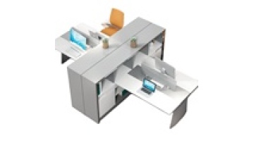 High Quality White and Grey Office Furniture Corner Office Desk with Storage Small Compact Modular Office Desk Workstation1