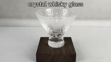 Hammer Embossed Crystal Stemless Martini Glass