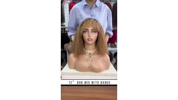 Glueless Brazilian Short Bob Wig With Bangs,Machine Made Curly Bob Wig,Cheap Curly Human Hair Bang Wig1