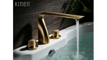 Rim Mount 3-Hole Bath Mixer | Deck Mounted Bathtub Faucet