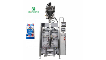 Flour packing machine for quad seal bag